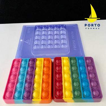 Forma De Chocolate - Forma De Chocolate Especial 3 Partes - Quadrado Pop It Fidget